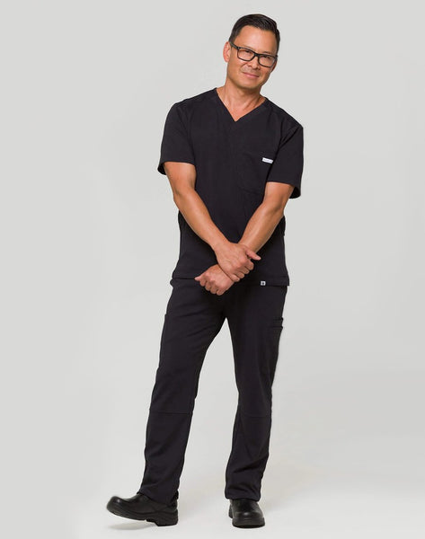 Simon - Athleisure V-Neck Slim Fit Scrub Top