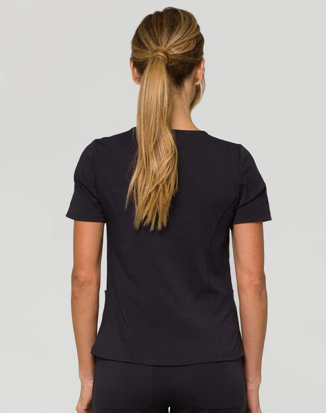 Timea - Athleisure Round Neck Slim Fit Scrub Top