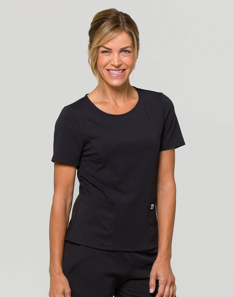 Timea - Athleisure Round Neck Slim Fit Scrub Top