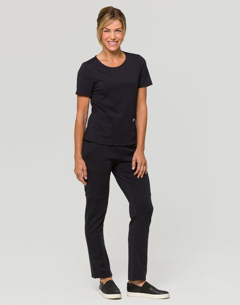 Timea - Athleisure Round Neck Slim Fit Scrub Top