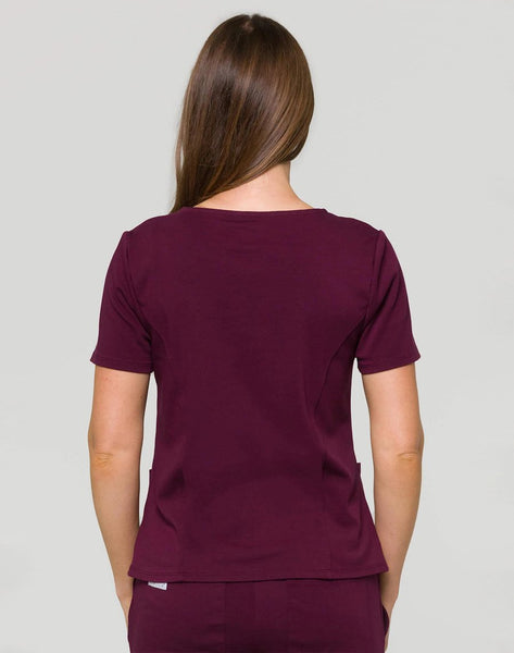 Timea - Athleisure Round Neck Slim Fit Scrub Top