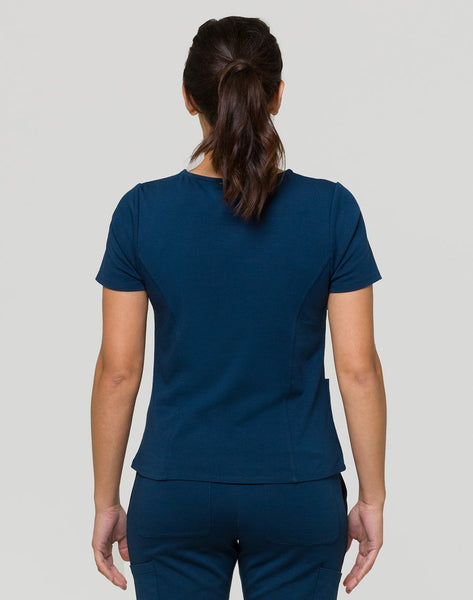 Timea - Athleisure Round Neck Slim Fit Scrub Top